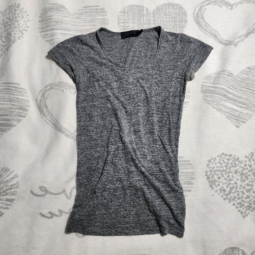 Diesel Black Gold Gray Ruched V-Neck Short Sleeve‎ Top Sz XS - Discontinued